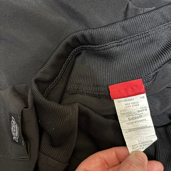 Dickies Black Cargo Scrub Pants Women's Size S/P Stretch Polyester Blend - Picture 2 of 8